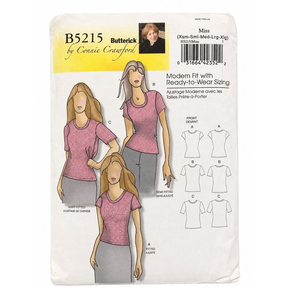 Butterick B5215 Connie Crawford Women’s Knit Top Pattern XS to XL Uncut